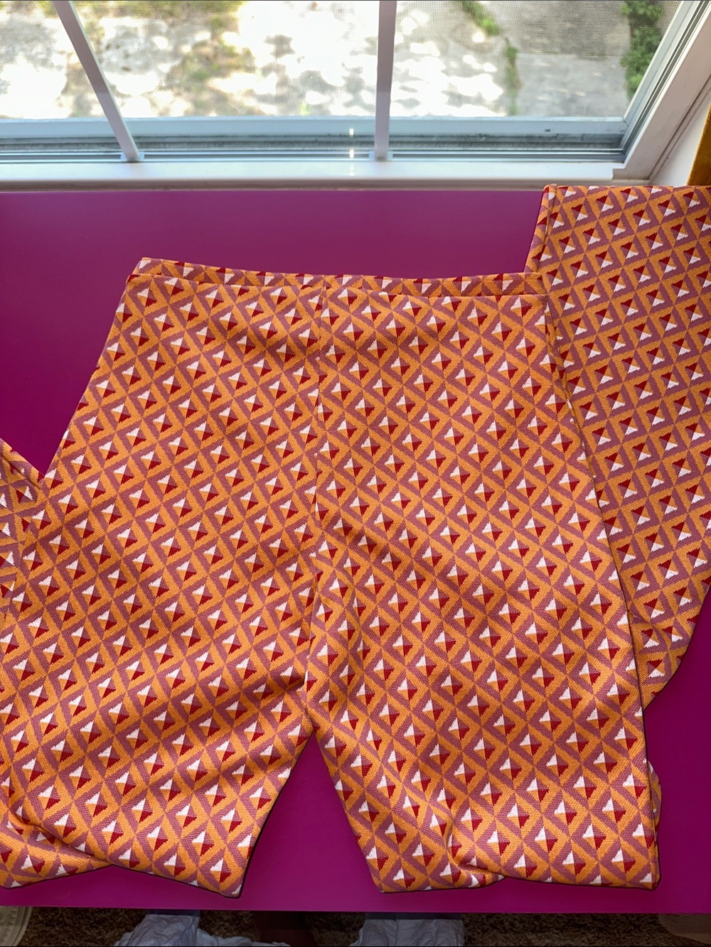 Zara Pink and Orange Geometric Triangle Trousers - Picture 4 of 4